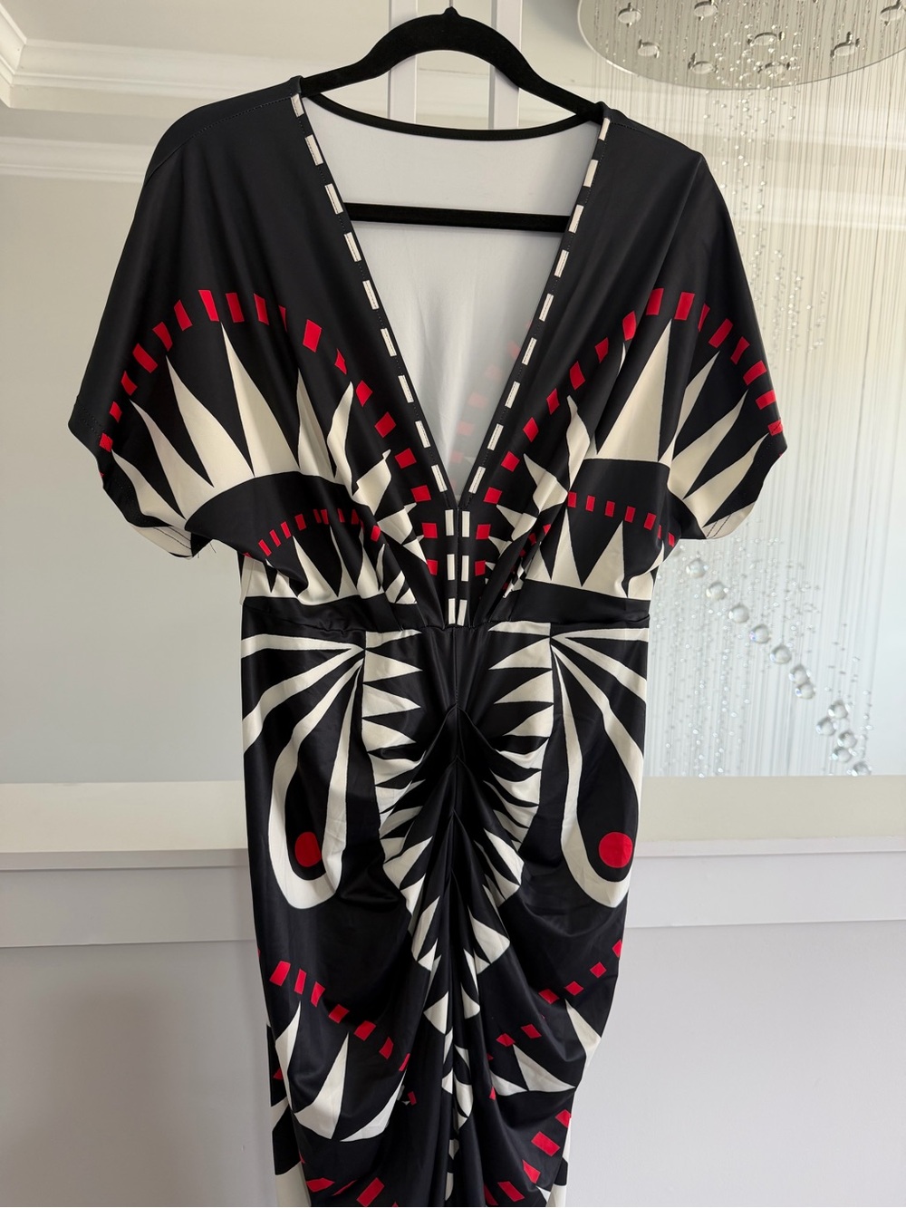 Commense Geometric Print V Midi Dress - Picture 5 of 8